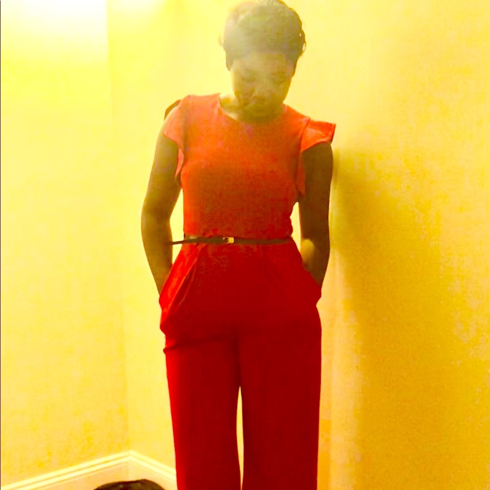 Calvin Klein red jumpsuit
